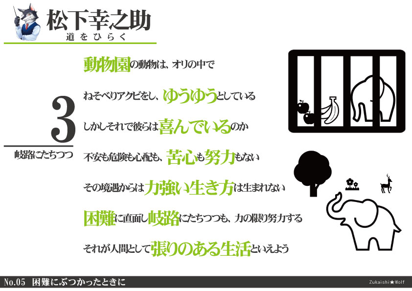 仕事は勝負 勝負は命がけ 松下幸之助 道をひらく 名言を図解化 図解師 ウルフの 図解の世界